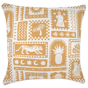 Cushion Cover-With Piping-Naxos Mustard-60cm x 60cm