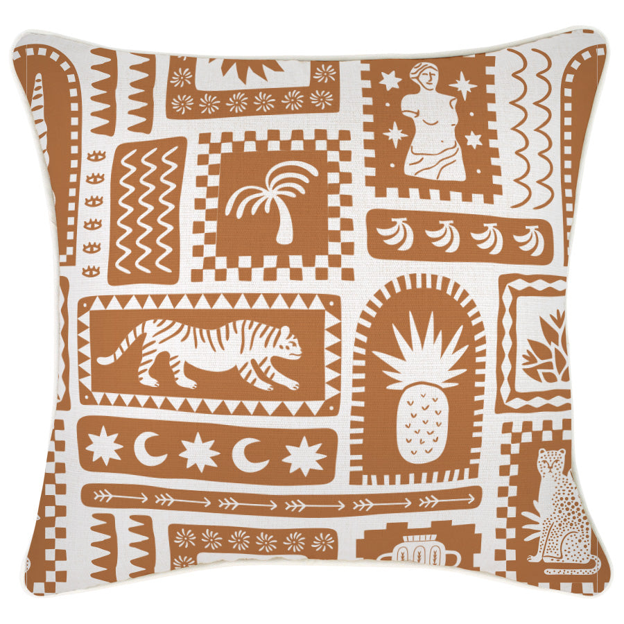 Cushion Cover-With Piping-Naxos Rust-45cm x 45cm