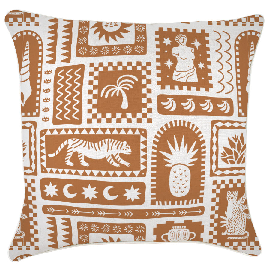 Cushion Cover-With Piping-Naxos Rust-60cm x 60cm