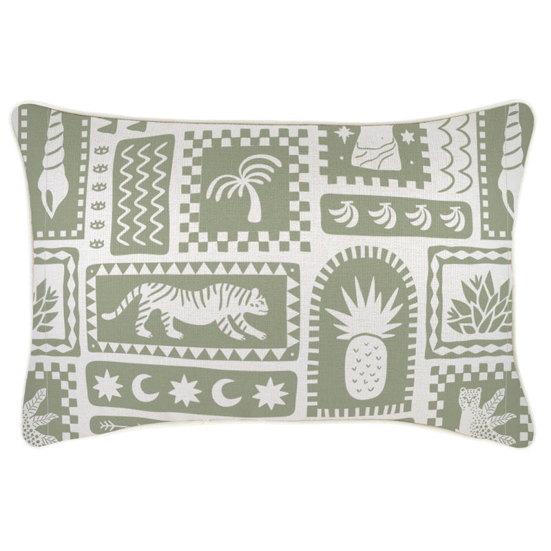 Cushion Cover-With Piping-Naxos Sage-35cm x 50cm