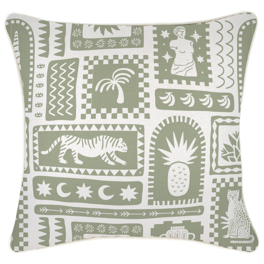 Cushion Cover-With Piping-Naxos Sage-45cm x 45cm