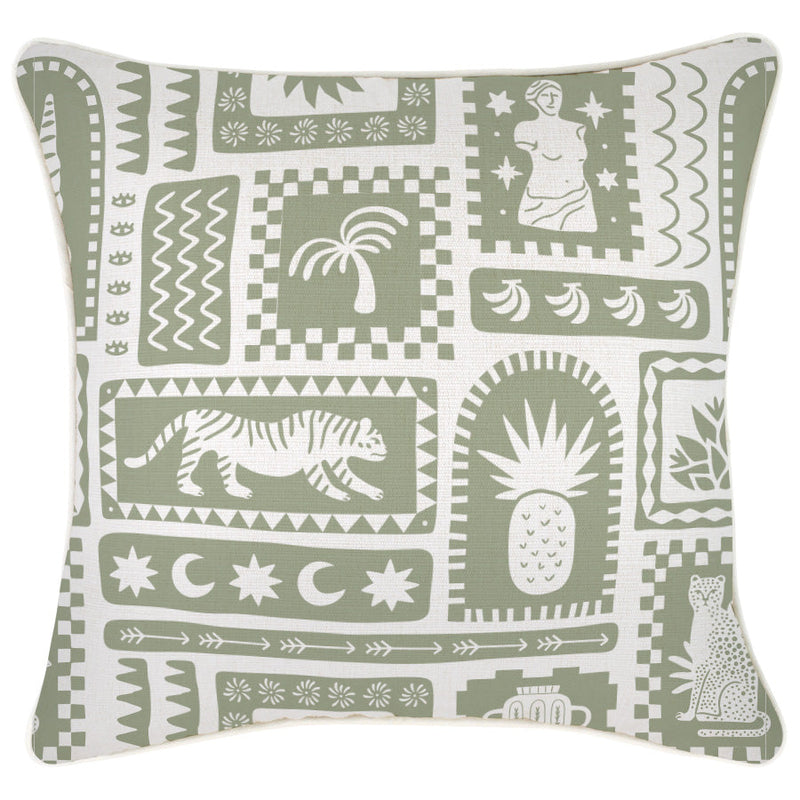 Cushion Cover-With Piping-Naxos Sage-45cm x 45cm