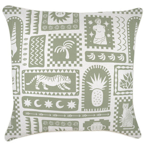 Cushion Cover-With Piping-Naxos Sage-60cm x 60cm