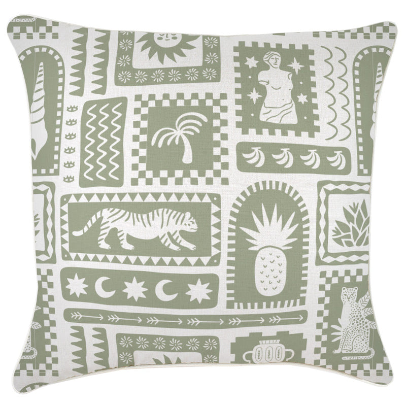 Cushion Cover-With Piping-Naxos Sage-60cm x 60cm