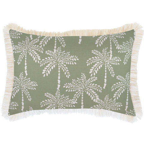 Cushion Cover-Coastal Fringe Black-Jungle Peach-60cm x 60cm