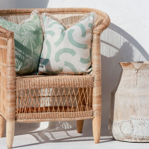 Cushion Cover-Coastal Fringe-Cabana Palms Sage-45cm x 45cm