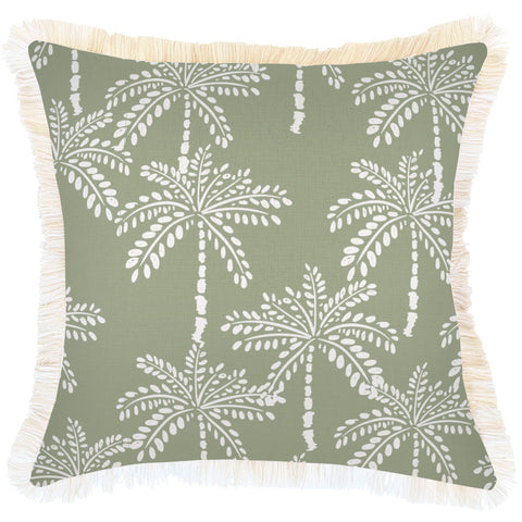 Cushion Cover-Coastal Fringe Black-Jungle Peach-60cm x 60cm