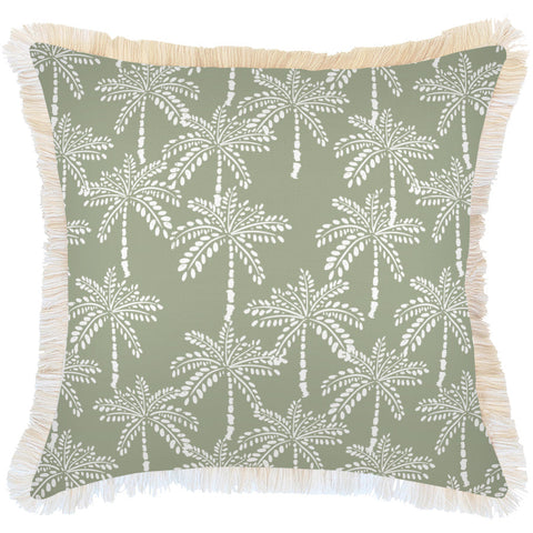 Cushion Cover-Coastal Fringe Black-Jungle Peach-60cm x 60cm