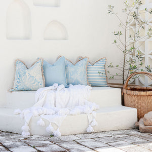 Cushion Cover-Coastal Fringe-Santorini-45cm x 45cm