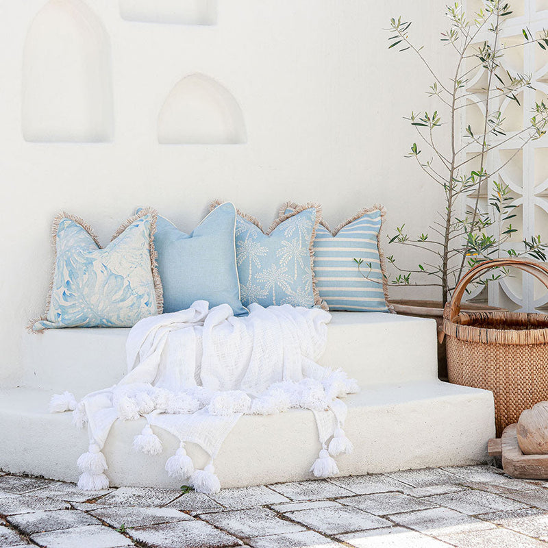 Cushion Cover-Coastal Fringe-Santorini-45cm x 45cm