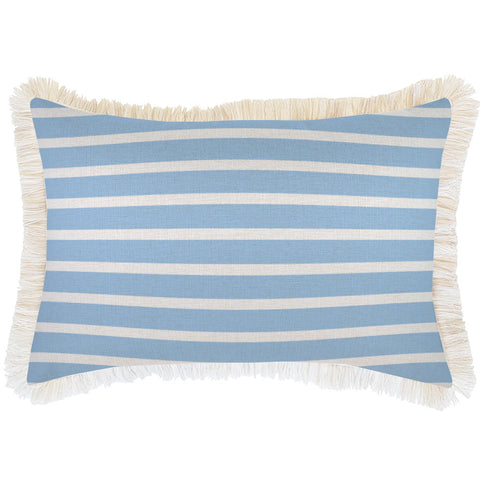 Cushion Cover-Coastal Fringe Deck-Stripe-Beige-45cm x 45cm
