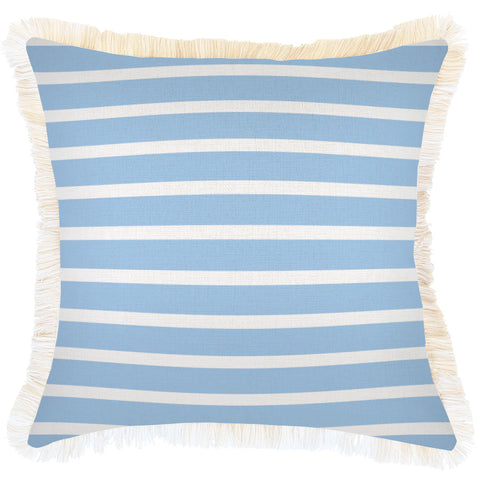 Cushion Cover-Coastal Fringe Deck-Stripe-Beige-45cm x 45cm