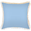 Cushion Cover-Coastal Fringe-Solid Pale Blue-60cm x 60cm