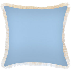 Cushion Cover-Coastal Fringe-Solid Pale Blue-60cm x 60cm