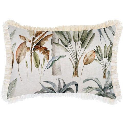Cushion Cover-Coastal Fringe-Colour Mesh White-45cm x 45cm