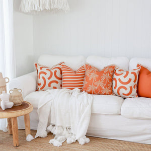Cushion Cover-Coastal Fringe-Muse Burnt Orange-45cm x 45cm