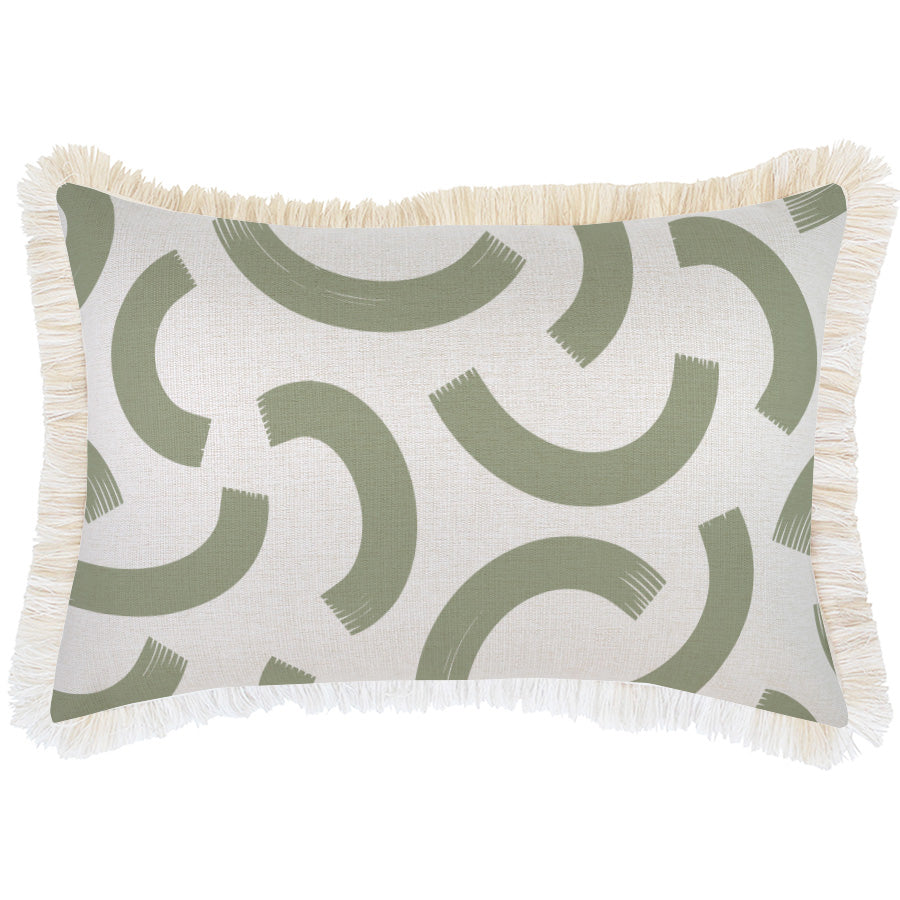 Cushion Cover-Coastal Fringe-Muse Sage-35cm x 50cm