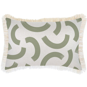 Cushion Cover-Coastal Fringe-Muse Sage-35cm x 50cm