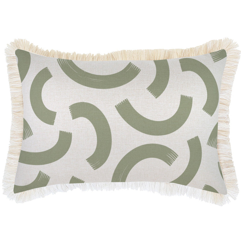 Cushion Cover-Coastal Fringe-Muse Sage-35cm x 50cm