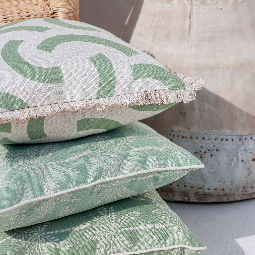 Cushion Cover-Coastal Fringe-Muse Sage-60cm x 60cm