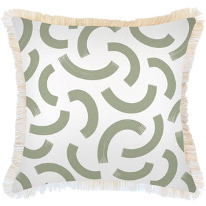 Cushion Cover-Coastal Fringe-Muse Sage-60cm x 60cm