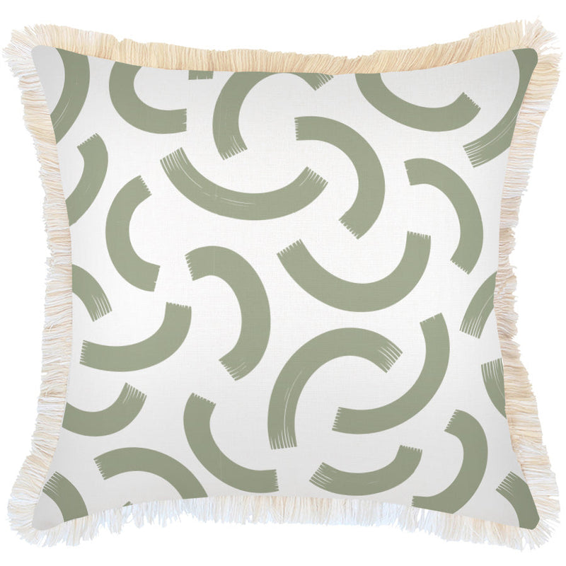 Cushion Cover-Coastal Fringe-Muse Sage-60cm x 60cm