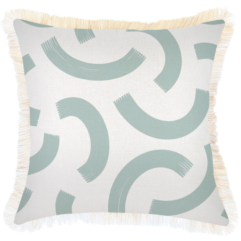 Cushion Cover-Coastal Fringe-Muse Seafoam-45cm x 45cm