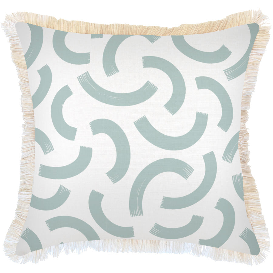 Cushion Cover-Coastal Fringe-Muse Seafoam-60cm x 60cm