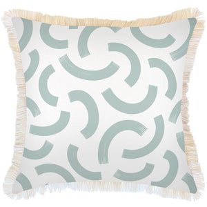 Cushion Cover-Coastal Fringe-Muse Seafoam-60cm x 60cm