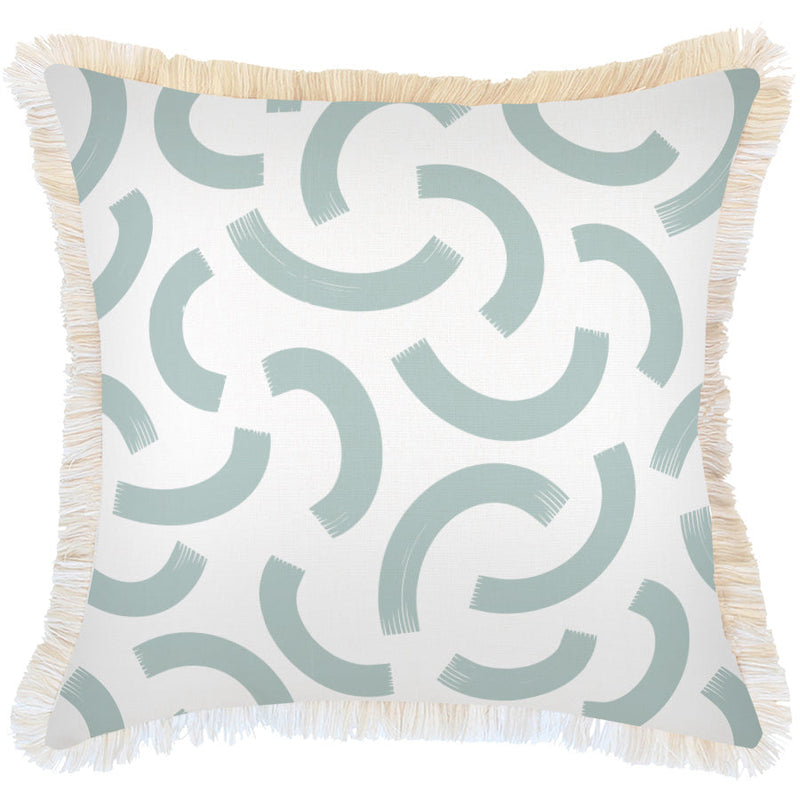 Cushion Cover-Coastal Fringe-Muse Seafoam-60cm x 60cm