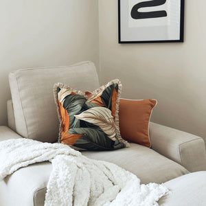 Cushion Cover-Coastal Fringe-Kalo Green-45cm x 45cm