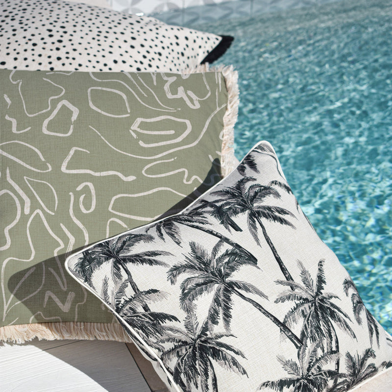 Cushion Cover-Coastal Fringe-Playa Sage-45cm x 45cm