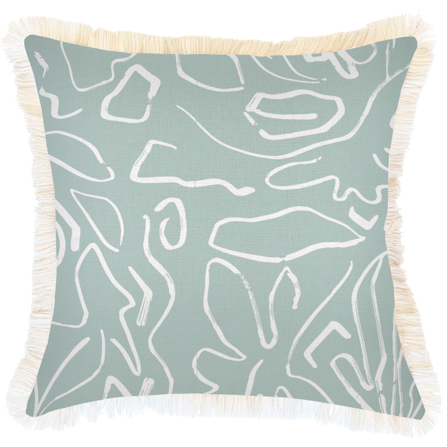 Cushion Cover-Coastal Fringe-Playa Seafoam-45cm x 45cm