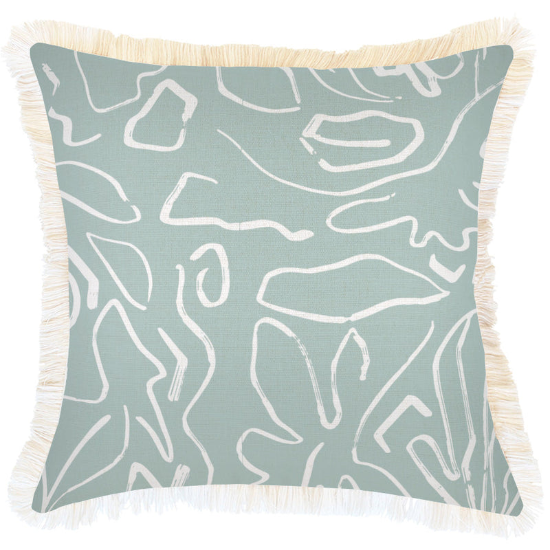 Cushion Cover-Coastal Fringe-Playa Seafoam-45cm x 45cm