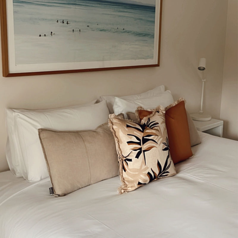 Cushion Cover-Coastal Fringe-Alfresco Beige-45cm x 45cm