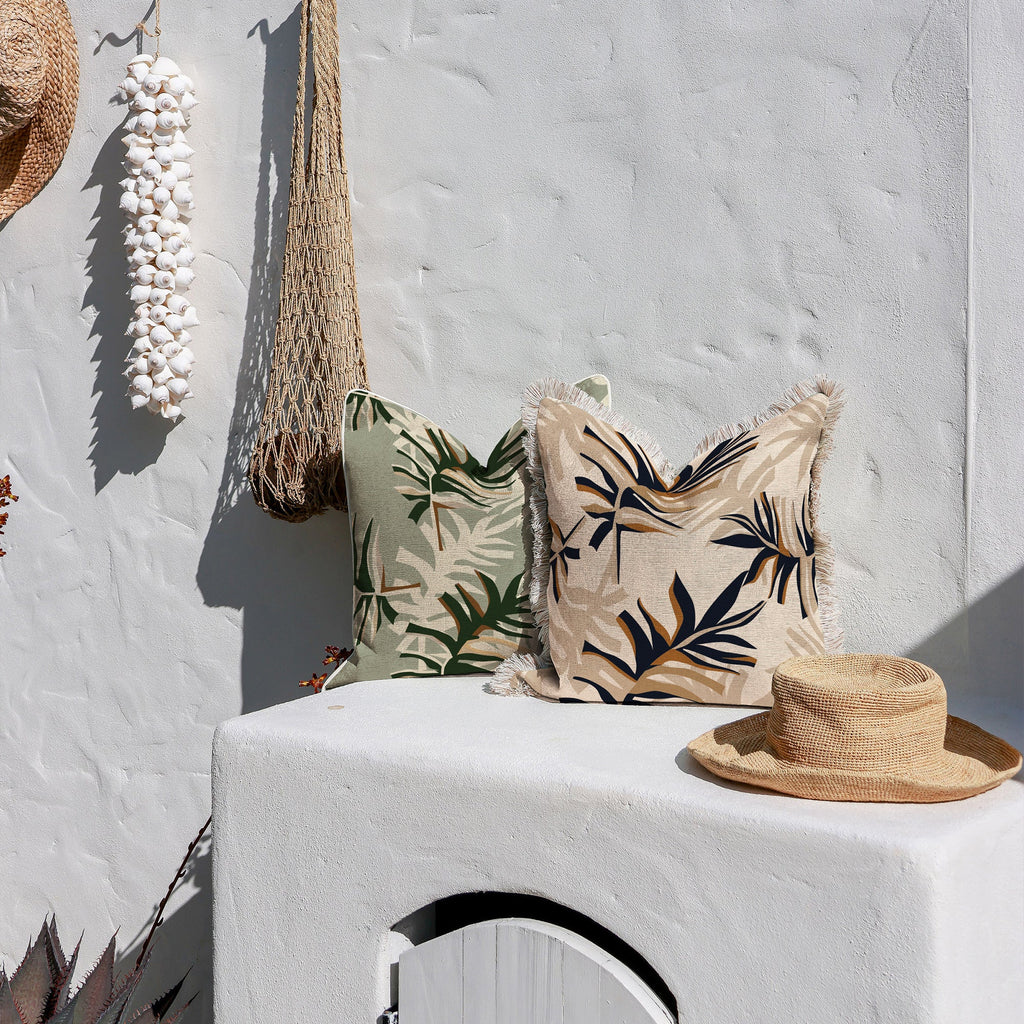 Cushion Cover-Coastal Fringe-Alfresco Sage-60cm x 60cm