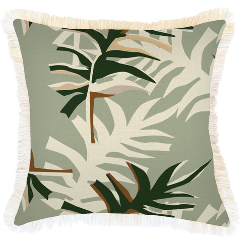 Cushion Cover-Coastal Fringe Black-Jungle Peach-60cm x 60cm