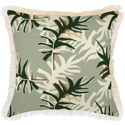 Cushion Cover-Coastal Fringe Black-Jungle Peach-60cm x 60cm