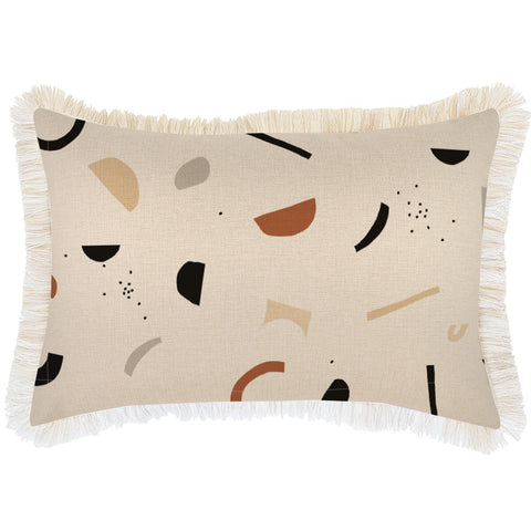 Cushion Cover-Coastal Fringe Natural-Coastal Coral Beige-35cm x 50cm