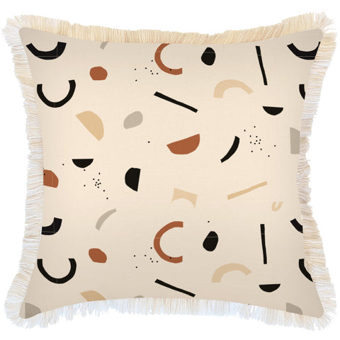 Cushion Cover-Coastal Fringe Natural-Coastal Coral Beige-35cm x 50cm