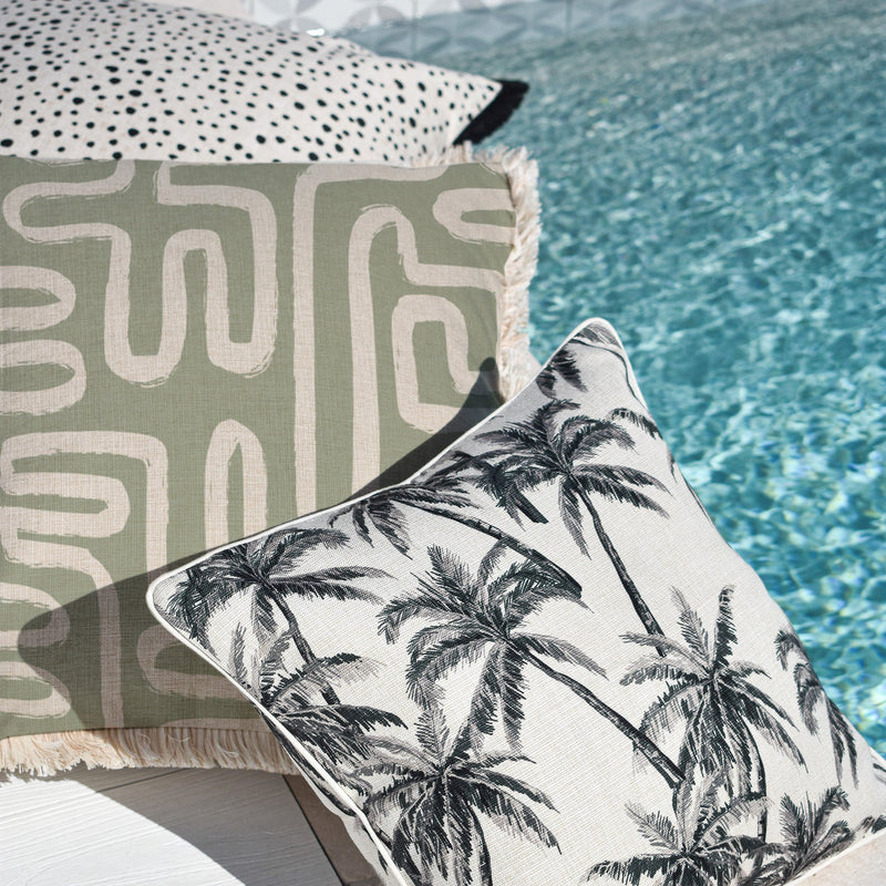 Cushion Cover-Coastal Fringe-Maze Sage-60cm x 60cm