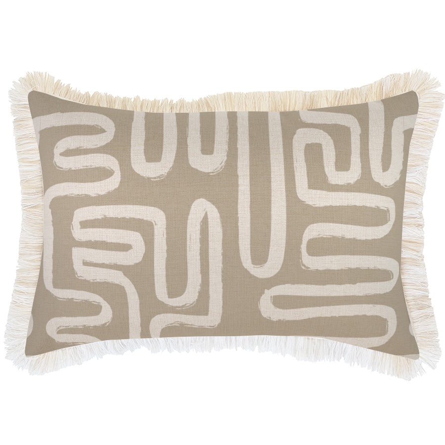 Cushion Cover-Coastal Fringe-Maze Taupe-35cm x 50cm