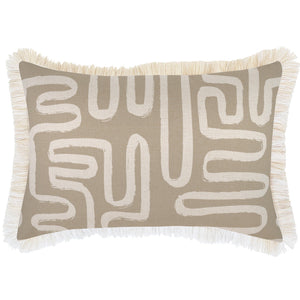 Cushion Cover-Coastal Fringe-Maze Taupe-35cm x 50cm