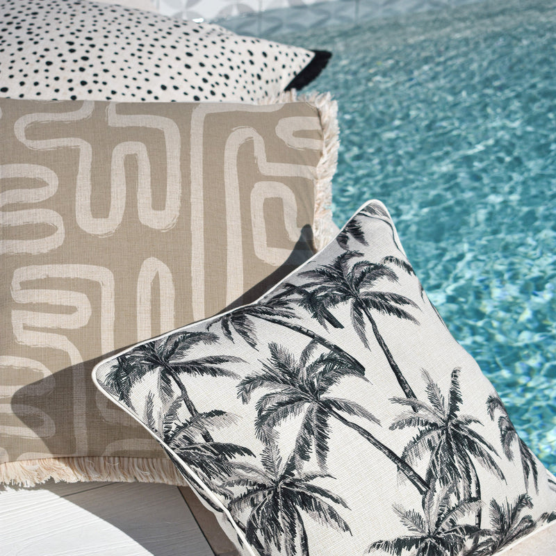 Cushion Cover-Coastal Fringe-Maze Taupe-60cm x 60cm