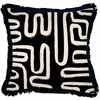 Cushion Cover-Coastal Fringe Black-Maze Black-45cm x 45cm