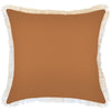 Cushion Cover-Coastal Fringe-Solid Rust-60cm x 60cm
