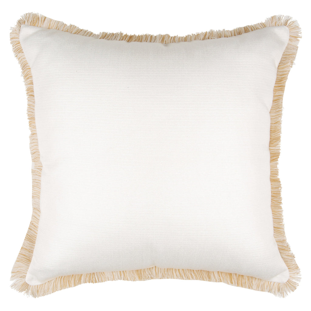 Cushion Cover-Coastal Fringe-Solid White-45cm x 45cm