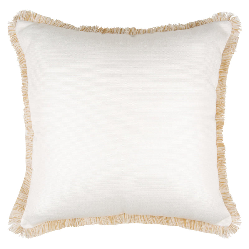 Cushion Cover-Coastal Fringe-Solid White-45cm x 45cm