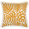 Cushion Cover-Coastal Fringe-Casa Palms Gold White-60cm x 60cm