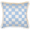 Cushion Cover-Coastal Fringe-Check Blue White-60cm x 60cm